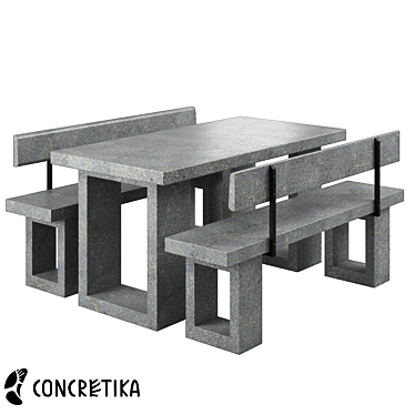 Concrete Patio Furniture Set 3D model image 1 