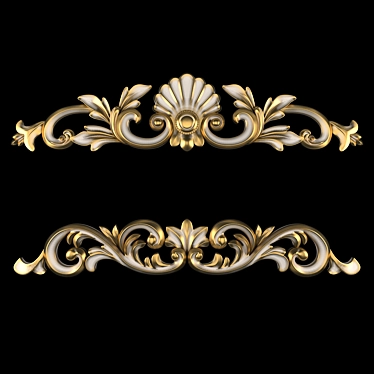 3D Max Gold Gypsum Ornament 3D model image 1 