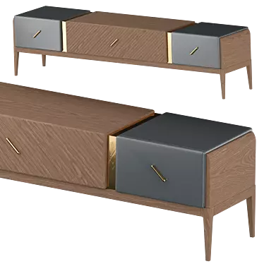 Sleek Modern Motto TV Stand 3D model image 1 