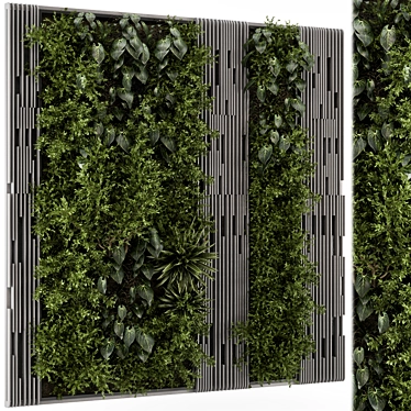 Natural Wood Indoor Vertical Garden 3D model image 1 