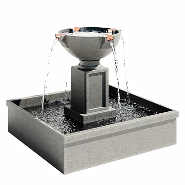 Rittenhouse Garden Water Fountain - Elegant Outdoor Decor 3D model image 1 