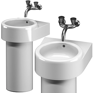 Modern Vitra Liquidi Washbasin Set 3D model image 1 