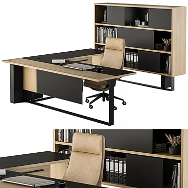 Executive Desk Bundle - Office Furniture 3D model image 1 