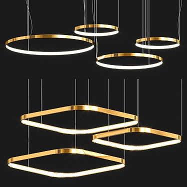 Minimalist LED Pendant Lamps 3D model image 1 