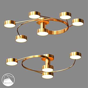 Modern Helix Ceiling Lamp, Ø75/90cm 3D model image 1 