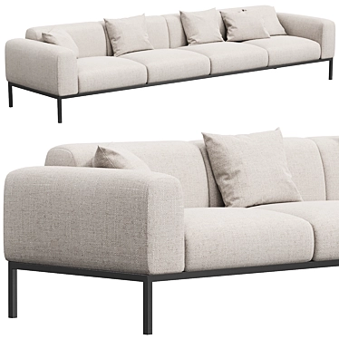 Elegant 4-Seater Bon Adea Sofa 3D model image 1 