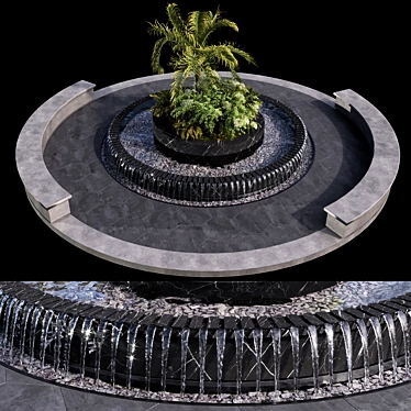 Cascading Water Fountain Feature 3D model image 1 