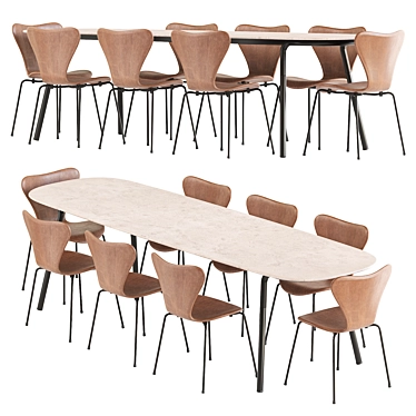 Sleek Minus Manutti Table Set 3D model image 1 