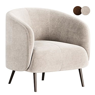 Contemporary Amalfi Armchair in Fabric 3D model image 1 