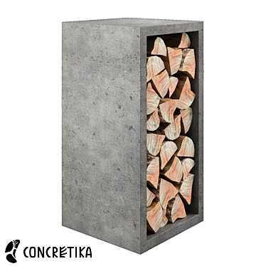 Fibroconcrete 90 cm Firewood Holder 3D model image 1 