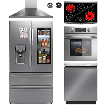 LG Kitchen Appliances Collection 3D model image 1 