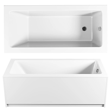 Excellent Wave Acrylic Bathtub, 180x80 3D model image 1 