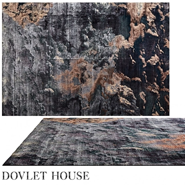 Luxury Dovlet House Wool Silk Rug 3D model image 1 