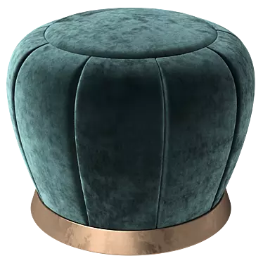 Golden Velvet Stool - Florence 3D model image 1 