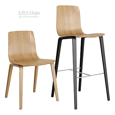 AAVA 4 Wood Legs Dinner Chair and Bar Stool by Arper