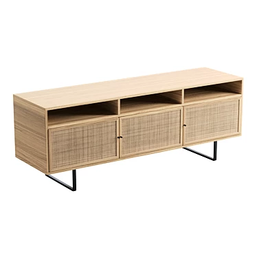 Bohemian Mango Wood Media Credenza 3D model image 1 