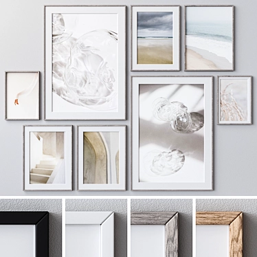 Wall Art Set With Frames 3D model image 1 