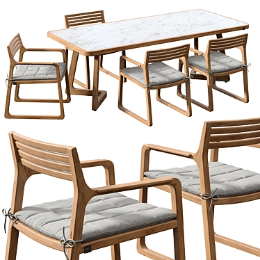 Modern Outdoor Dining Set, ESTATE 3D model image 1 