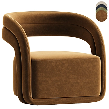 Modern Comfort Mia Lounge Chair 3D model image 1 