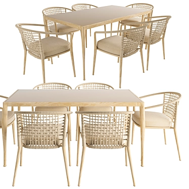 Modern Bebitalia Chair Table Set 3D model image 1 