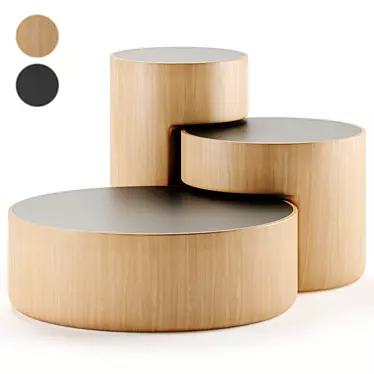 Modern Nesting Tables Set by Yeffet & Koldova 3D model image 1 