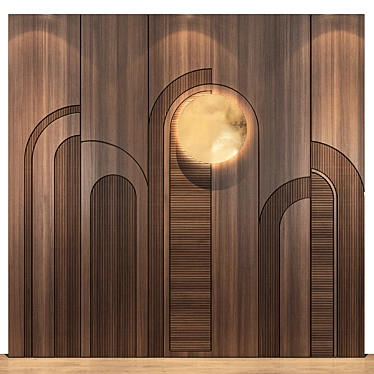 Modern Wood Metal MDF Panel 3D model image 1 