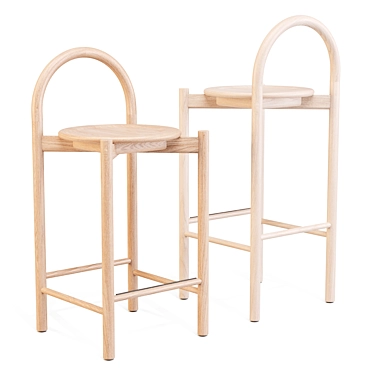 SBW Australia Halo Wooden Stools 3D model image 1 