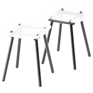 Sleek Fenster Low Stool 3D model image 1 