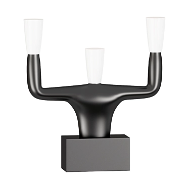 Sleek Black Plastic Table Lamp 3D model image 1 