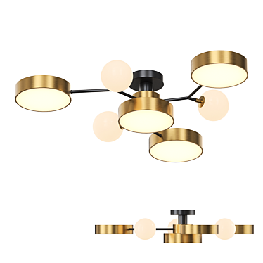 Modern Branching LED Ceiling Chandelier 3D model image 1 