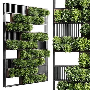 Modern Wooden Frame Vertical Garden 3D model image 1 