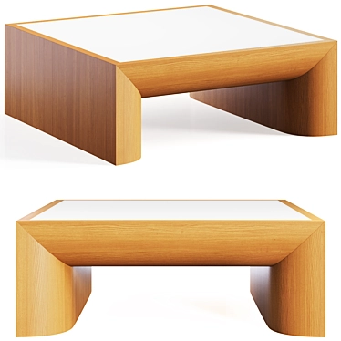 Modern Emma Wood Coffee Table 3D model image 1 