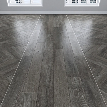 Oak Parquet Flooring Set 3D model image 1 