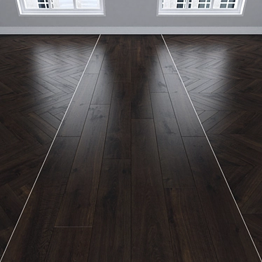 Oak Parquet Flooring Set 3D model image 1 