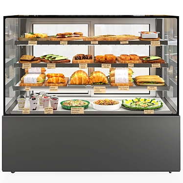 Stainless Steel Food Showcase Display 3D model image 1 