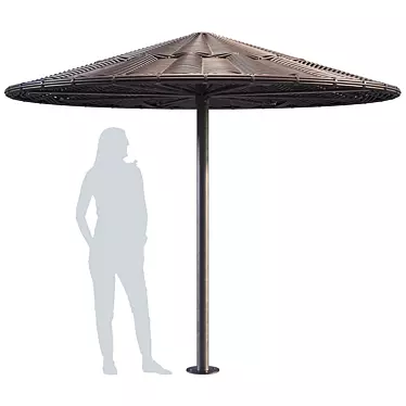 Rattan Beach Umbrella Premium 3D model image 1 