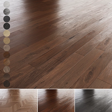 Oak Parquet Flooring 12 Colors 3D model image 1 