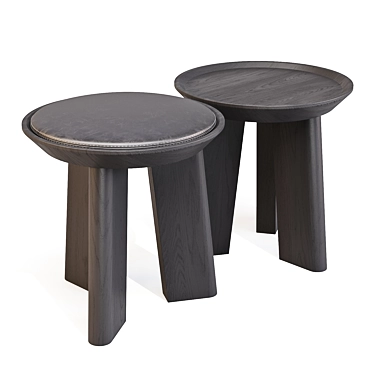 BluDot Mimi Leather Dining Stool 3D model image 1 