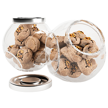 Glass Jar Cookie Storage Solution 3D model image 1 