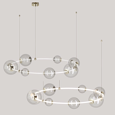 Modern Pendant Light Fixture 9 Bulbs 3D model image 1 