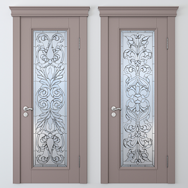 Stained Glass Door: Elegant Design 3D model image 1 