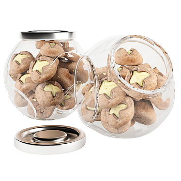 Glass Jar Cookie Storage Solution 3D model image 1 