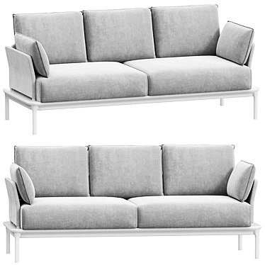 Elegant Reva Sleek Comfort Sofa 3D model image 1 