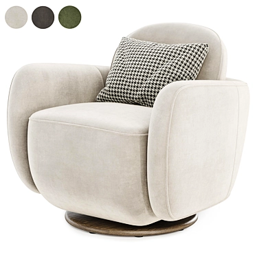 Plush Swivel Lounge Chair 3D model image 1 