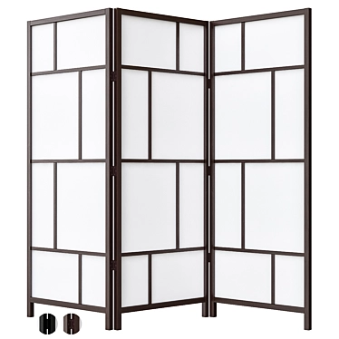 Modern Folding Room Divider Stand 3D model image 1 