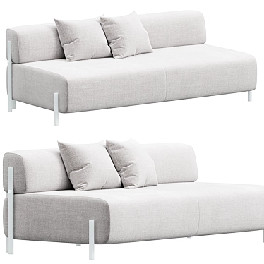 Sleek Palo Modular 2-Seater Sofa 3D model image 1 