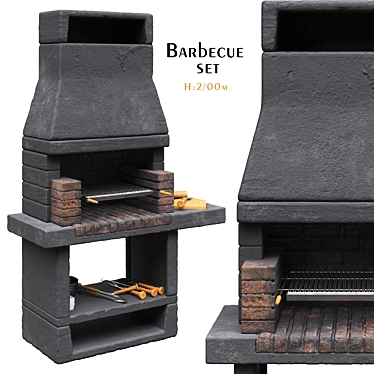  Aran Barbecue Grill Set 3D model image 1 