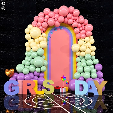 Happy Girls Day 3D Design 3D model image 1 