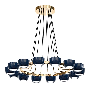 Italian Modern Blue Chandelier Stilnovo 3D model image 1 