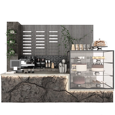 Modern Coffee Shop Interior Set 3D model image 1 